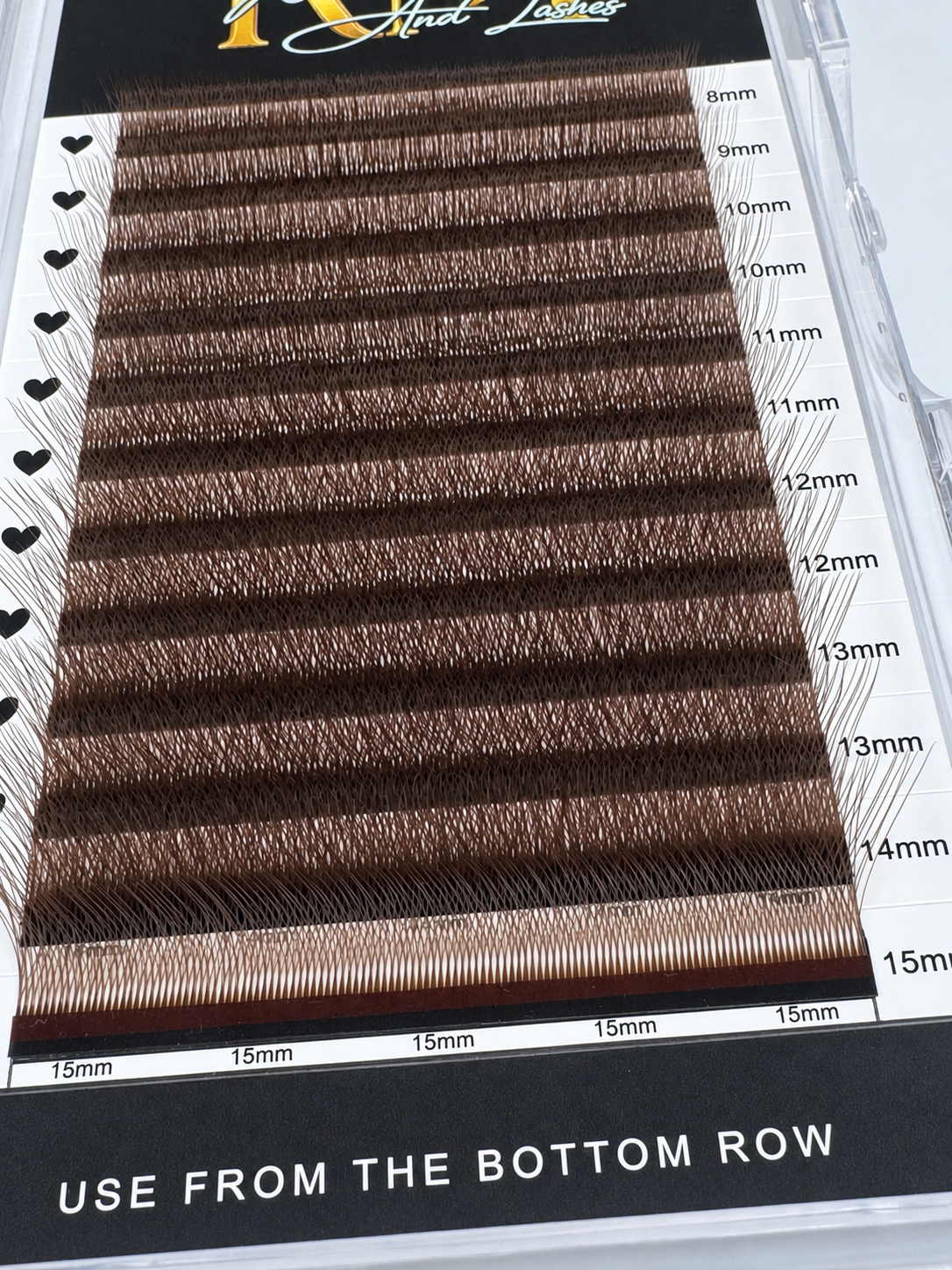 Extensiones W4 Brown | Curva C · 0.07 mm · Mix 8–15 mm