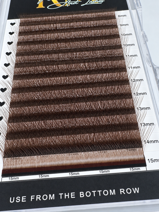 Extensiones W4 Brown | Curva C · 0.07 mm · Mix 8–15 mm