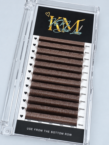 Extensiones W4 Brown | Curva C · 0.07 mm · Mix 8–15 mm